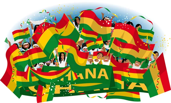 Ghana fans de football — Image vectorielle