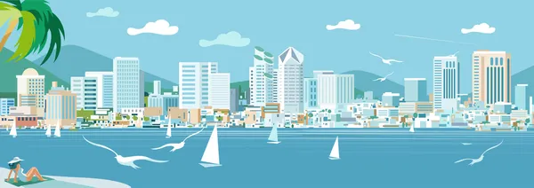 Skyline de San Diego — Vector de stock