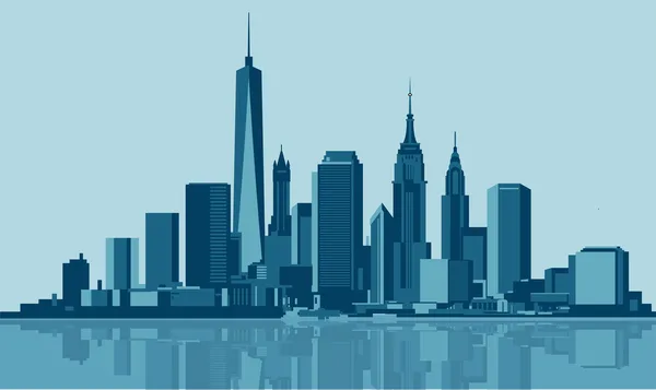 Ciudad de Nueva York skyline — Vector de stock