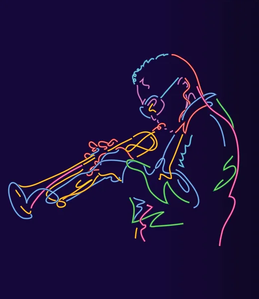 Jazz Saxt Oyuncu Vektör Çizimi — Stok Vektör