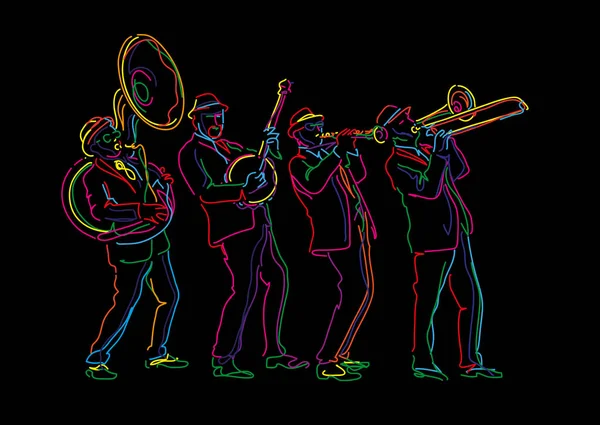 Ilustração Vetorial Banda Jazz — Vetor de Stock