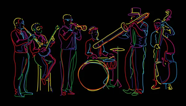 Ilustração Vetorial Banda Jazz — Vetor de Stock