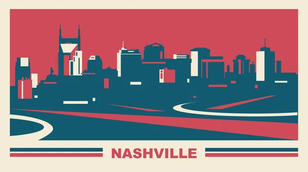 Nashville Tennessee Skyline Illustrazione Vettoriale — Vettoriale Stock