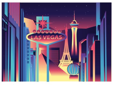 Las Vegas skyline vector destination
