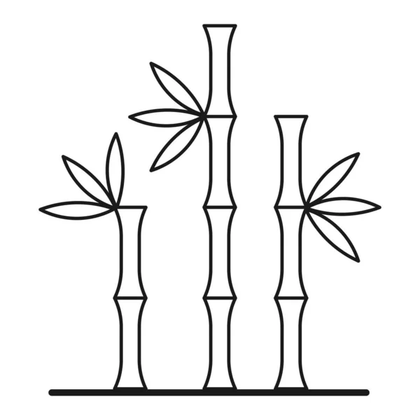 竹笋芽 生态图标与植物 被白色背景隔离 矢量说明 — 图库矢量图片