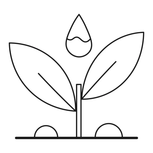 给小植物发芽浇水 生态图标与植物 被白色背景隔离 矢量说明 — 图库矢量图片