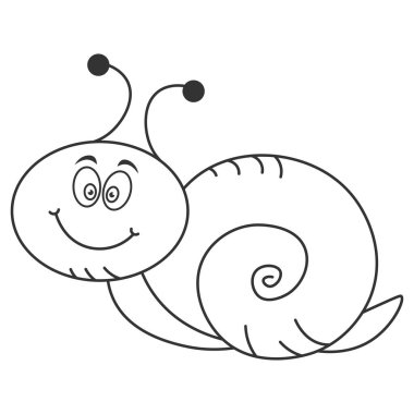 Çizgi film stili komik salyangoz. Taslak çizim. resimleme.