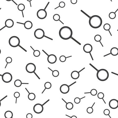 Büyüteçle kusursuz desen. Beyaz arkaplanda illüstrasyon.