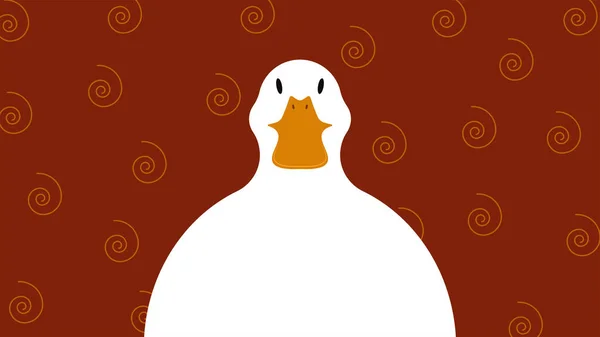 Goose Red Background Swirls Vector Illustration — Stock Vector