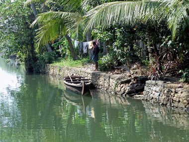 Yerel bir Kano içinde kerala önemsizden, Hindistan