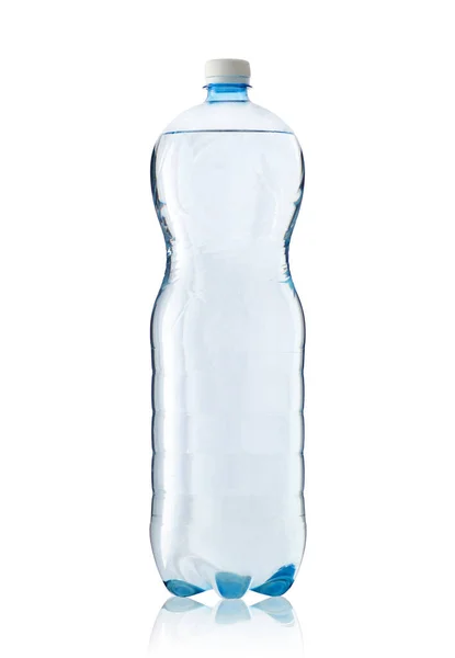 Grote Plastic Fles Met Mineraalwater Een Witte Achtergrond — Stockfoto