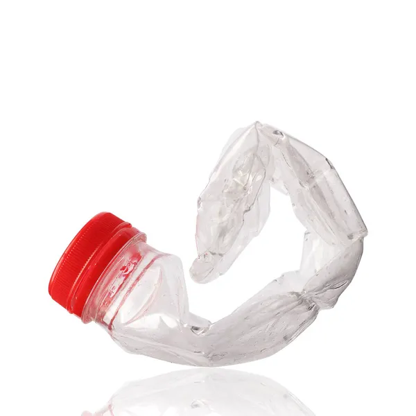 Beyaz Zemin Üzerinde Orta Plastik Sıvı Şişe — Stok fotoğraf