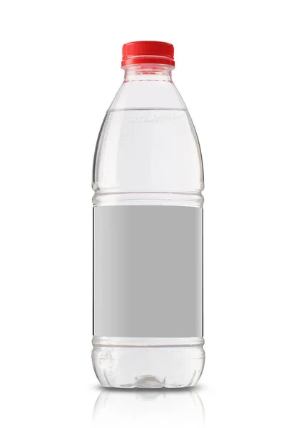 Botol Cair Medium Plastik Pada Latar Belakang Putih — Stok Foto
