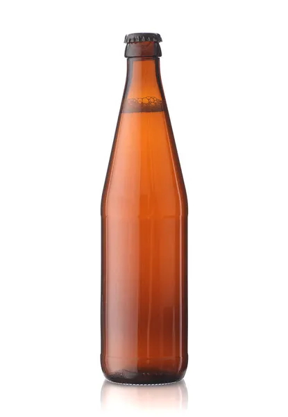 Bottiglia Marrone Pieno Birra — Foto Stock