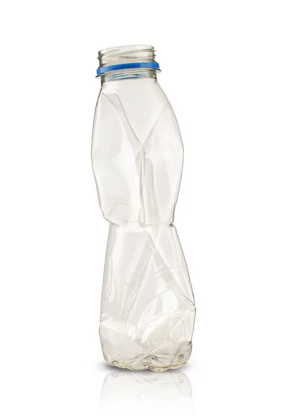 Botella Refresco Pequeña Vacía Sin Etiqueta Sobre Fondo Blanco — Foto de Stock