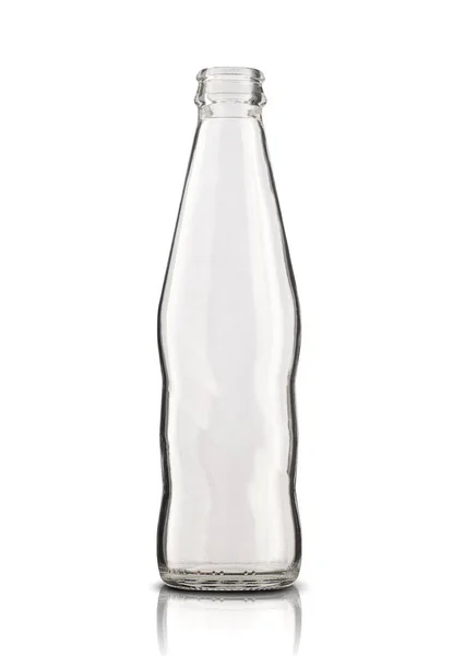 Kleine Glas Trinkflasche Auf Weißem Hintergrund — Stockfoto