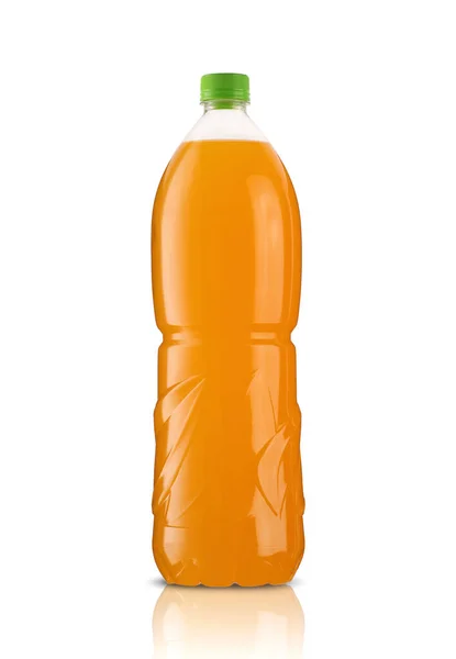 Stor Flaska Med Drink Vit Bakgrund — Stockfoto