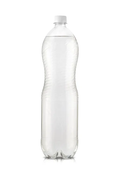 Transparent Plastic Bottle White Background — Stock Photo, Image