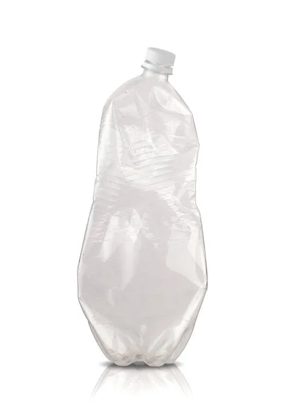 Transparent Plastic Bottle White Background — Stock Photo, Image