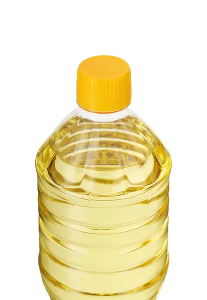 Botella Plástico Con Aceite Colza Sobre Fondo Blanco —  Fotos de Stock