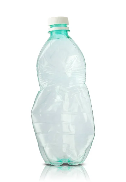 Garrafa Água Plástico Vazio Fundo Branco — Fotografia de Stock