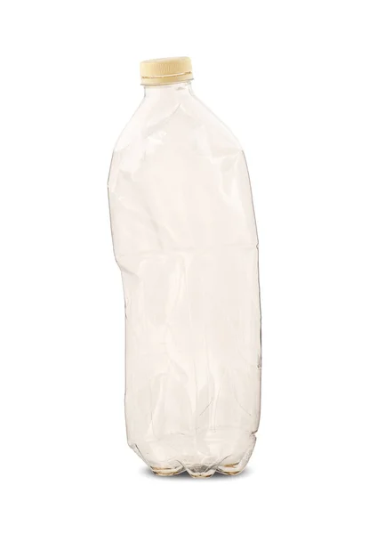 Leere Plastikflasche Auf Weißem Hintergrund — Stockfoto