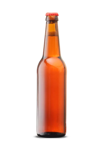 Botella Marrón Con Cerveza — Foto de Stock