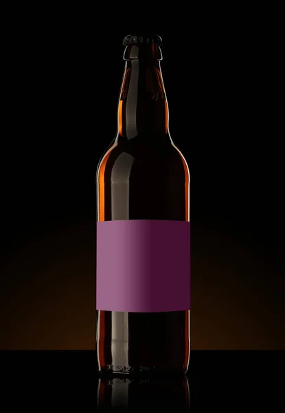Bottiglia Birra Sfondo Nero — Foto Stock