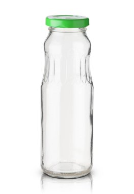 Meyve suyu kapaklı cam şişe.