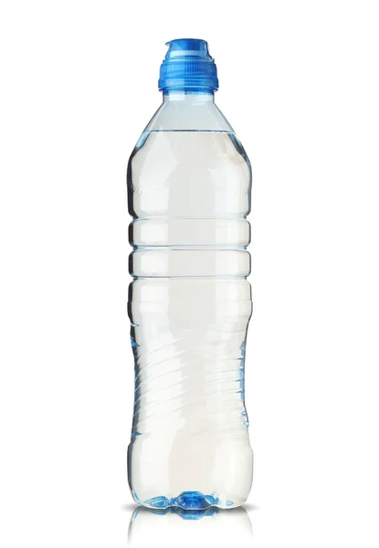 Geschlossene Flasche Mit Wasser Auf Weißem Hintergrund — Stockfoto