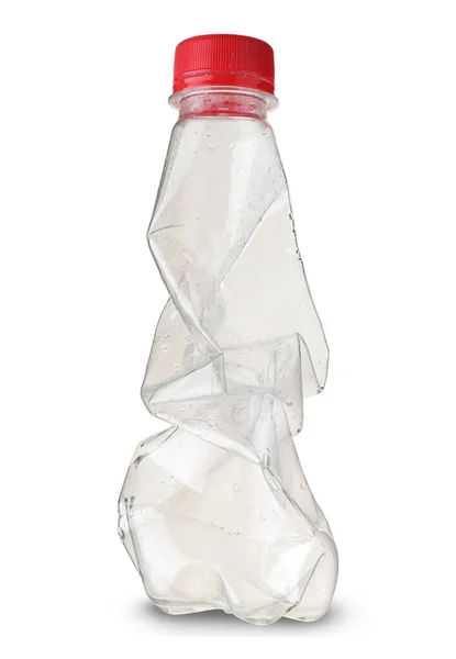 Botella Plástico Vacía Sobre Fondo Blanco —  Fotos de Stock