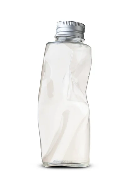 Μικρό Άδειο Μπουκάλι Φάρμακο Λευκό Φόντο — Φωτογραφία Αρχείου