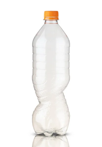 Garrafa Plástico Vazio Fundo Branco — Fotografia de Stock