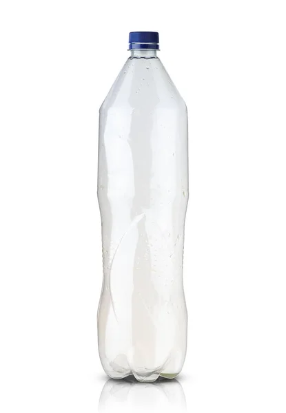 Grande Garrafa Refrigerante Plástico Fundo Branco — Fotografia de Stock