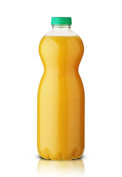 Botol Plastik Dengan Jus Jeruk — Stok Foto