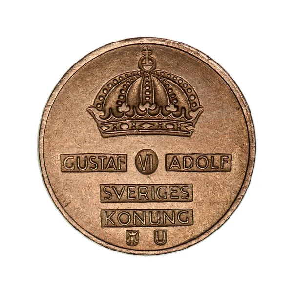 Ore 1970 Σουηδικό Νόμισμα Λευκό Φόντο — Φωτογραφία Αρχείου