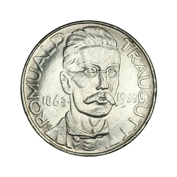 Polen Zlotys 1933 Kopia Vit Bakgrund — Stockfoto