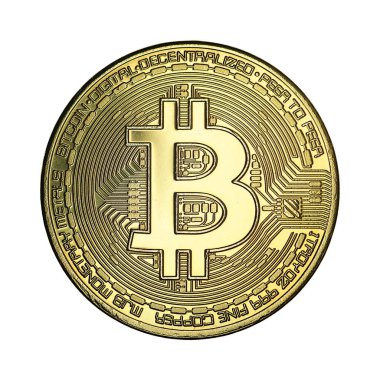 beyaz zemin üzerinde büyük bitcoin para
