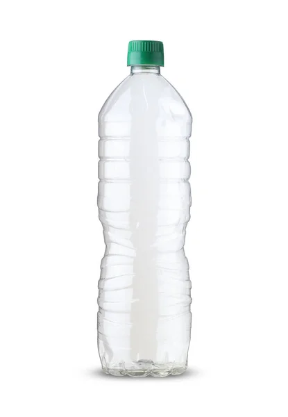 Bottiglia Olio Plastica Vuota Sfondo Bianco — Foto Stock
