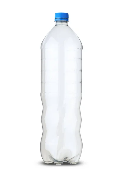 Άδειο Πλαστικό Μπουκάλι Ποτό Λευκό Φόντο — Φωτογραφία Αρχείου