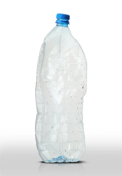 Große Plastikwasserflasche Auf Weißem Hintergrund — Stockfoto