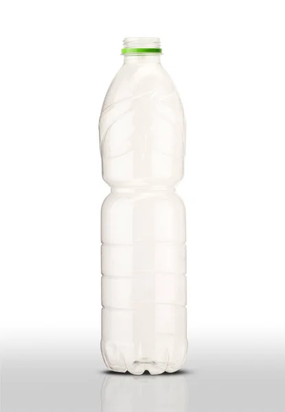 Große Plastikflasche Auf Weißem Hintergrund — Stockfoto