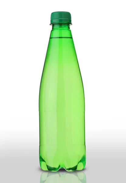 Liten Flaska Med Drink Vit Bakgrund — Stockfoto