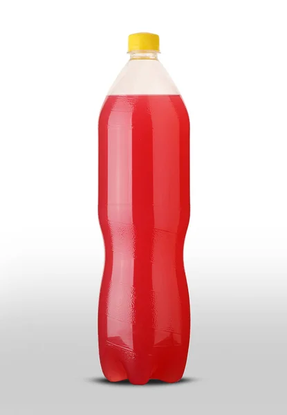 Botella Plástico Con Naranja Roja Sobre Fondo Blanco —  Fotos de Stock