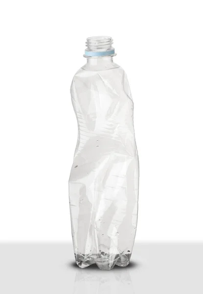 Botol Plastik Kecil Pada Latar Belakang Putih — Stok Foto