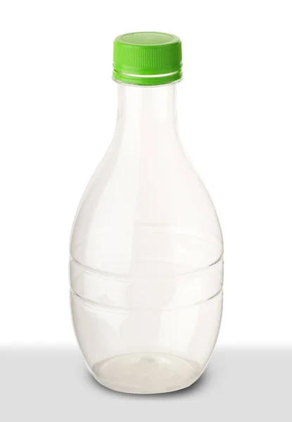 Pequeña Botella Limonada Plástico Sobre Fondo Blanco — Foto de Stock