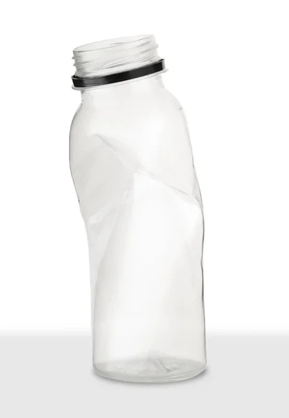 白い背景の小さなプラスチックのスムージーボトルは — ストック写真