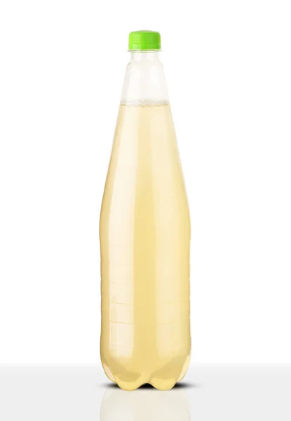 Duża Plastikowa Butelka Lemoniadą Białym Tle — Zdjęcie stockowe