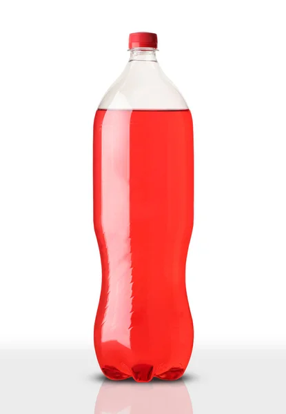 Una Botella Grande Plástico Con Una Bebida Carbonatada Sobre Fondo —  Fotos de Stock