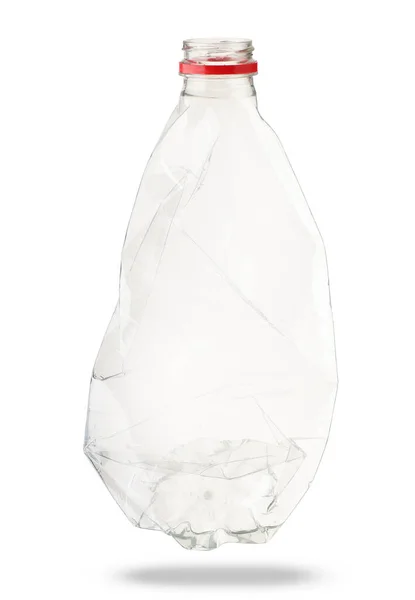 Άδειο Πλαστικό Μπουκάλι Λευκό Φόντο — Φωτογραφία Αρχείου